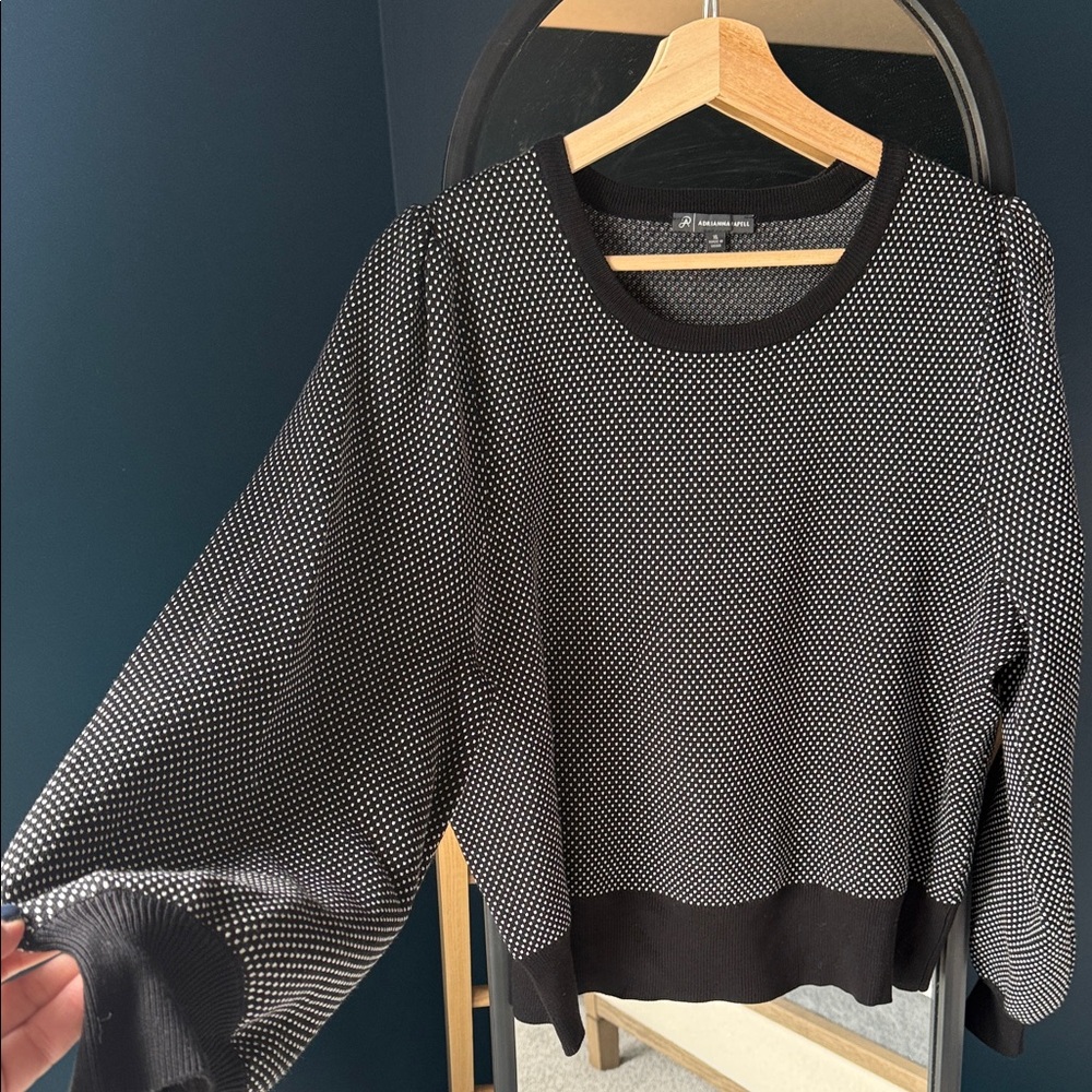 Adrianna Papell Black and White Knit Sweater